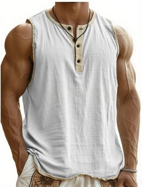 Men's Pure Cotton Sleeveless Fitness Casual Trendy Tank Top - BKKFinds