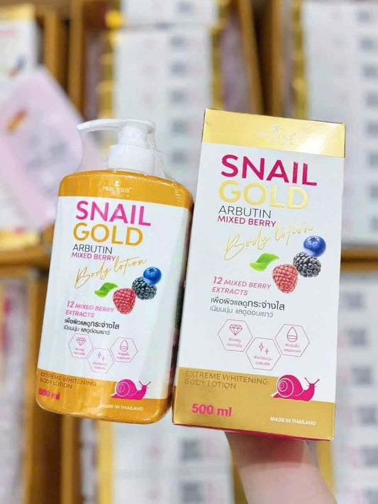 Snail Gold Arbutin Mixed Berry Body Lotion (500ml) - BKKFinds