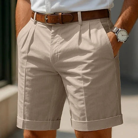 BKKFinds 2XL / Army Green BKKFinds Top 20 Men's Clothing Trends Men's Linen Blend Straight Leg Shorts With Pockets