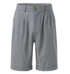 Men's Linen Blend Straight Leg Shorts With Pockets