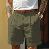 Men's Linen Blend Straight Leg Shorts With Pockets