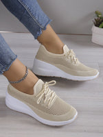 BKKFinds Beige / 35 BKKFinds Home page Women’s Mesh Casual Sneakers – Lightweight Wedge Sole
