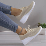 BKKFinds Beige / 35 BKKFinds Home page Women’s Mesh Casual Sneakers – Lightweight Wedge Sole