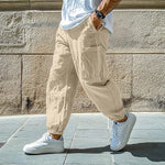 BKKFinds Apricot / 3XL BKKFinds Top 20 Men's Clothing Trends Men’s Cotton Straight-Leg Drawstring Work Pants