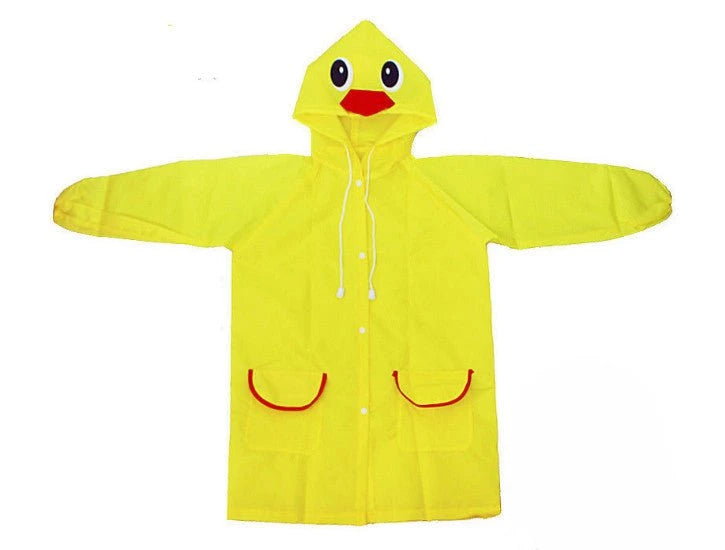 Kids Waterproof Oxford Raincoat With Fun Print