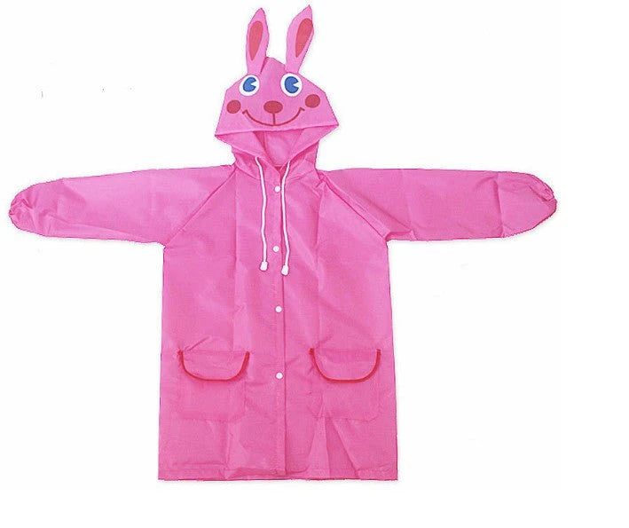 Kids Waterproof Oxford Raincoat With Fun Print