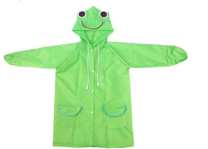 Kids Waterproof Oxford Raincoat With Fun Print