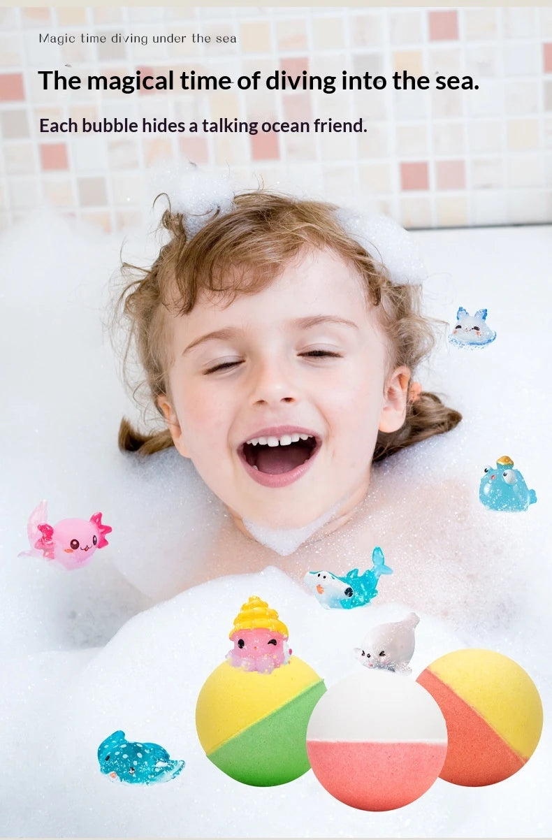 Kids Bath Bombs With Toys Gift Set