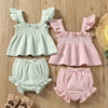 Girls’ Cotton Sleeveless Top And Shorts Set