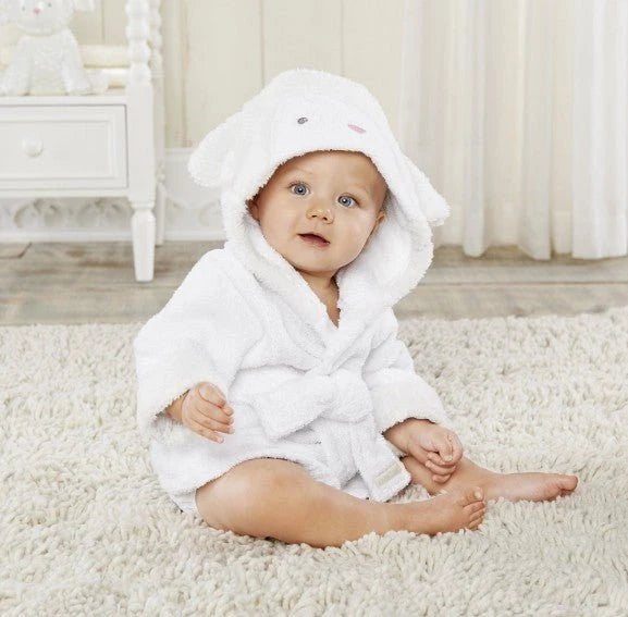 Kids Hooded Cotton Animal Bathrobe