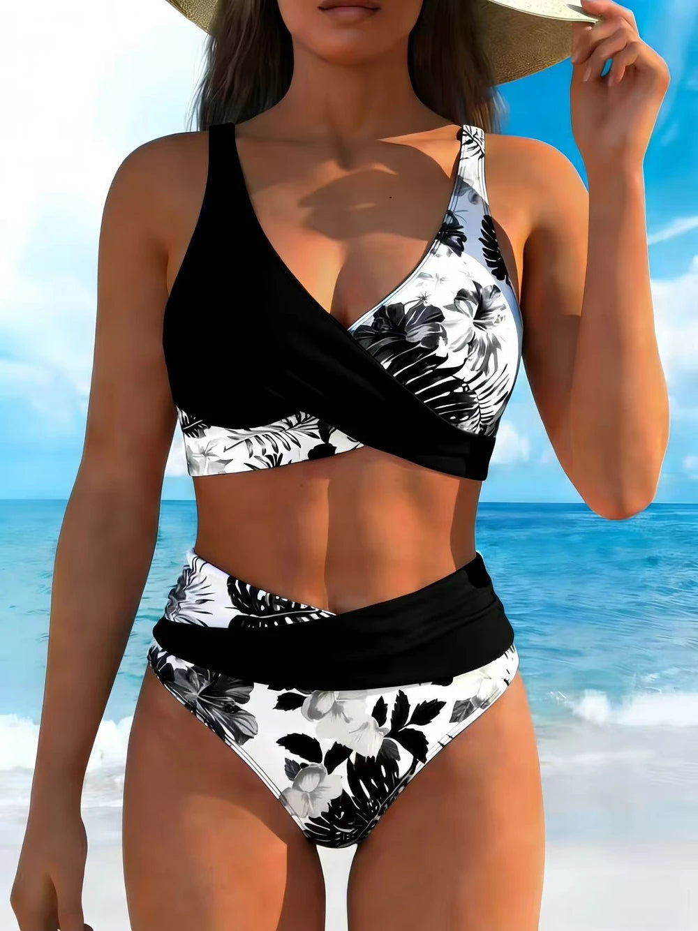 Womens Floral Two Piece Bikini