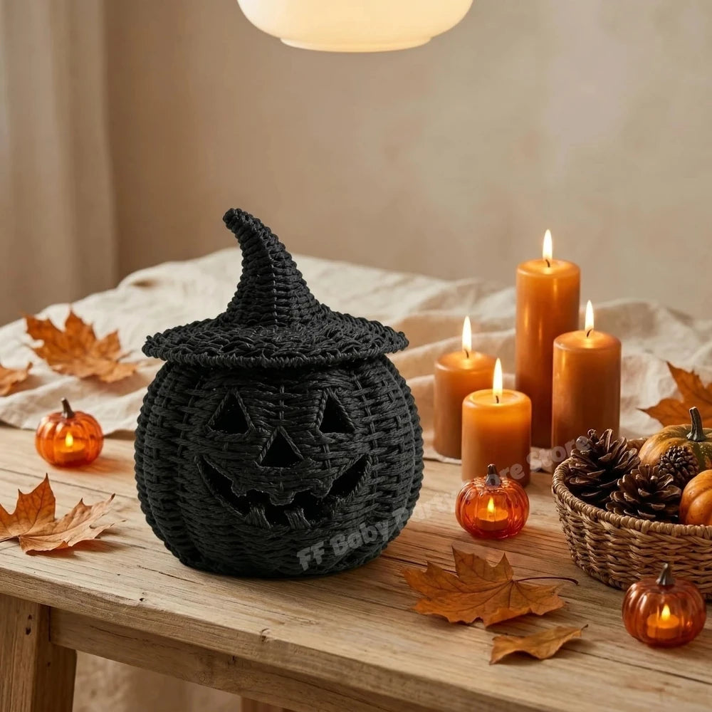 Wicker Pumpkin Lantern