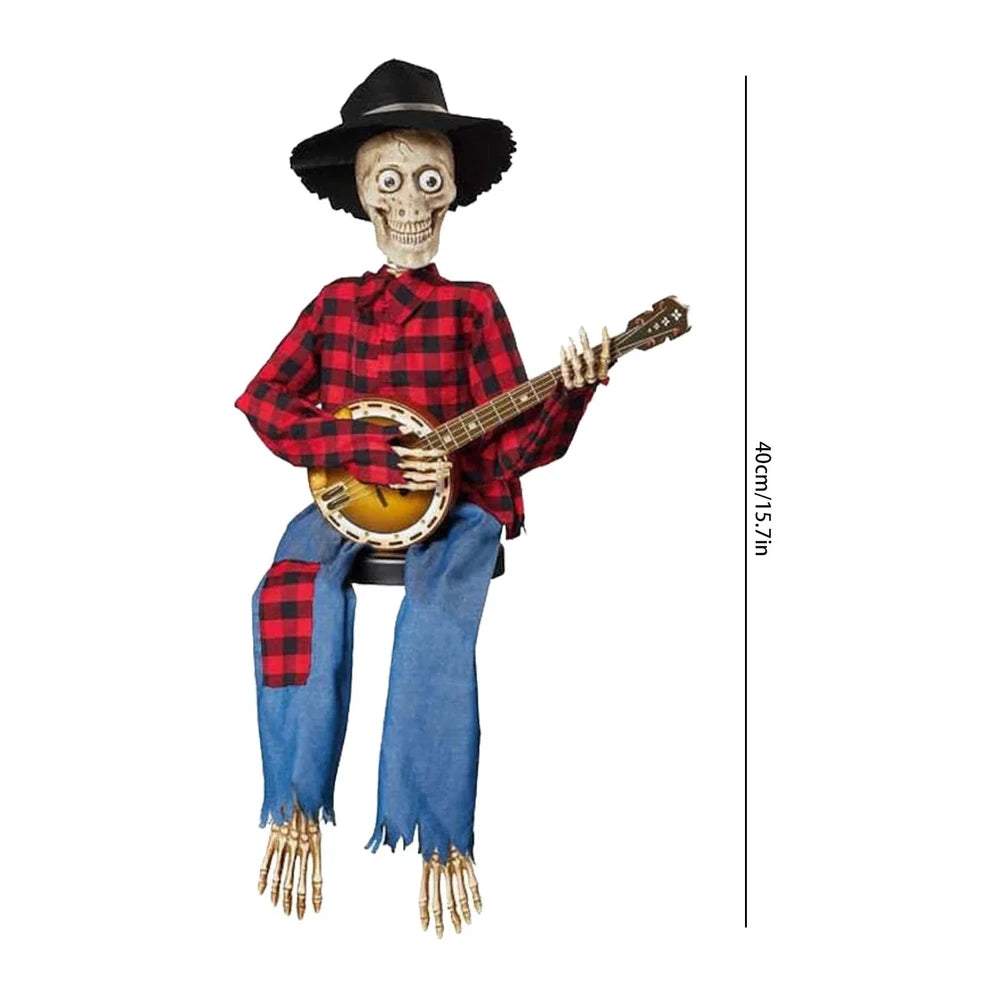 Luminous Skeleton Guitarist Halloween Decoration