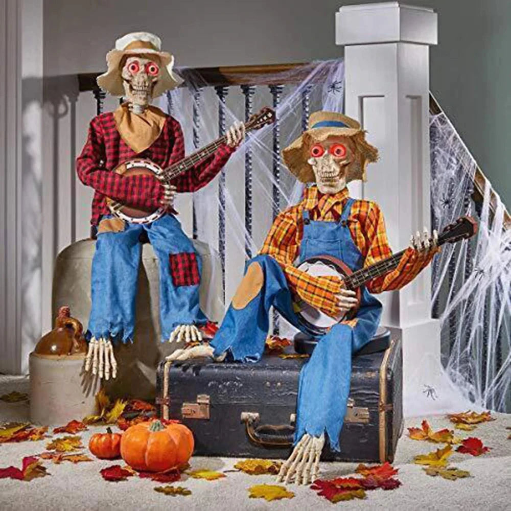 Luminous Skeleton Guitarist Halloween Decoration
