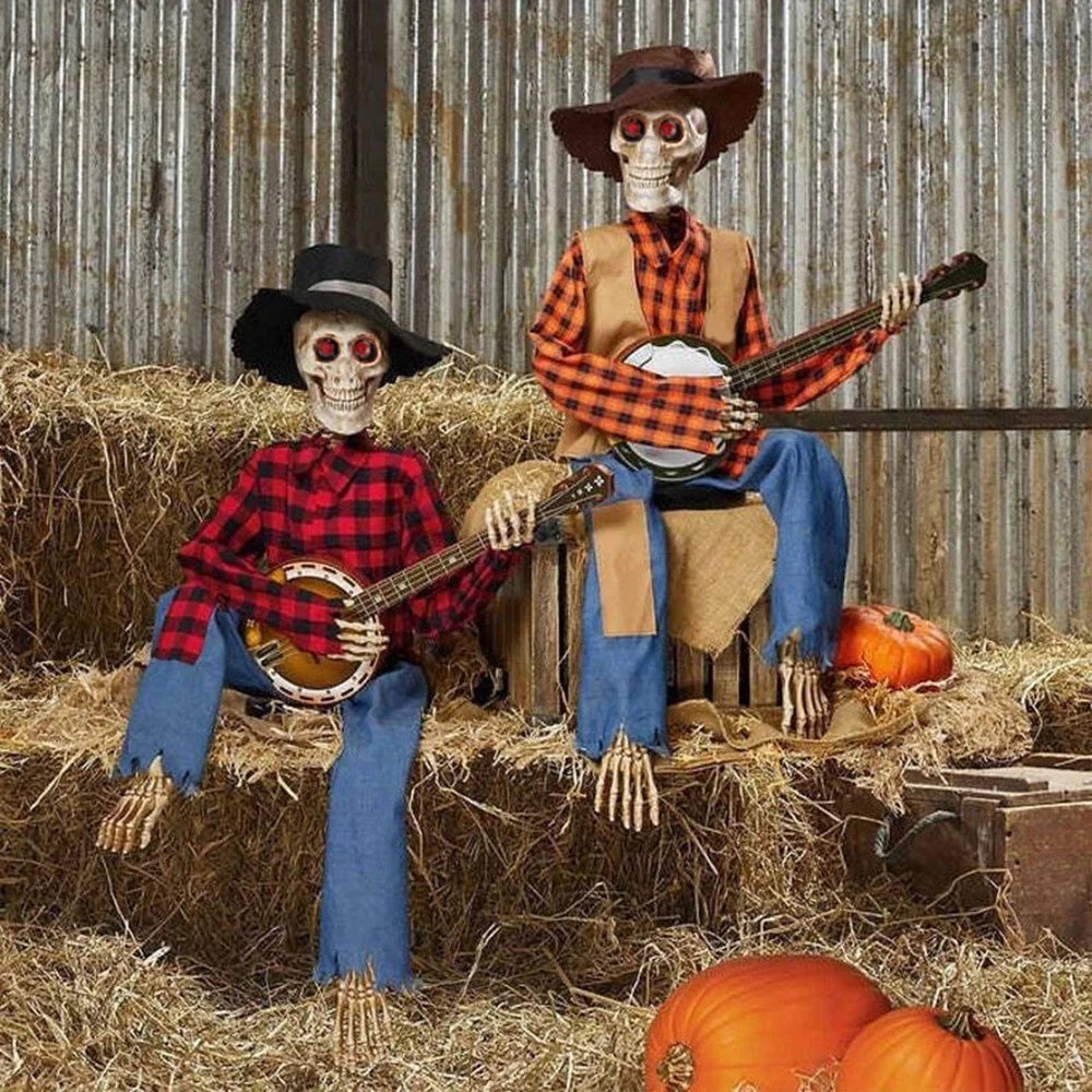 Luminous Skeleton Guitarist Halloween Decoration