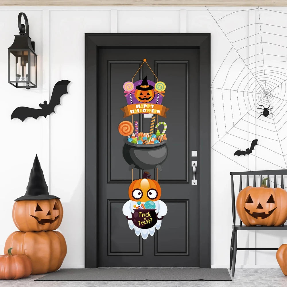 Spooky Halloween Paper Hanging Sign
