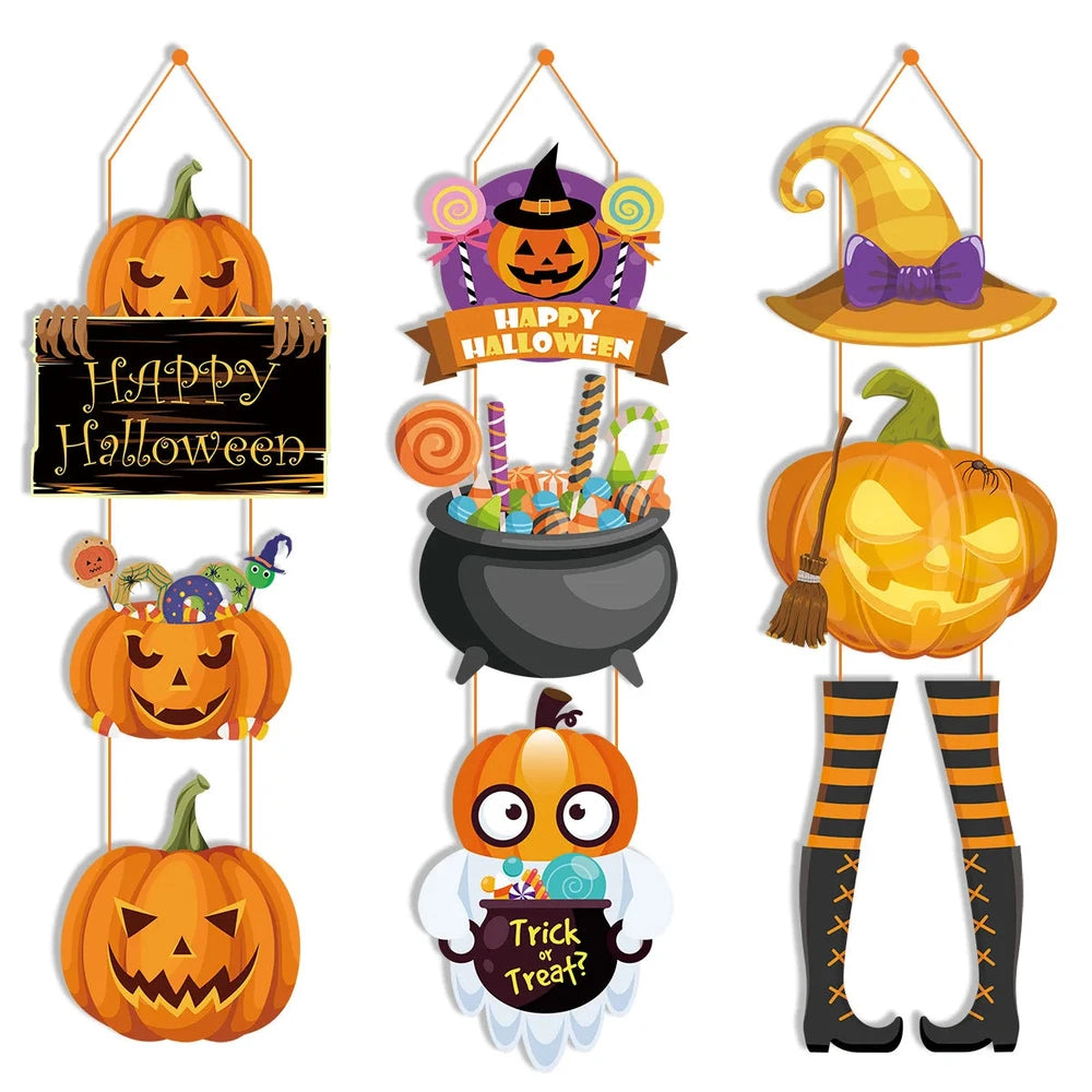 Spooky Halloween Paper Hanging Sign