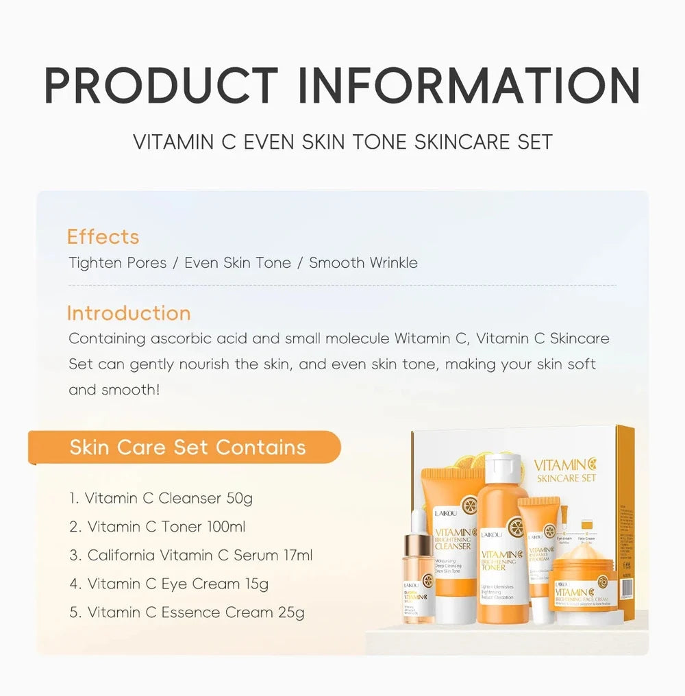 Vitamin C Skincare SetSPECIFICATIONS

Brand Name: LAIKOU
Certification: CPNP
Gender: Women
High-concerned chemical: None
Ingredient: Vitamin C
Item Type: Set
Number of Pieces: Combo
OrigiHealth, Beauty & Hair / Beauty Tools / FBKKFindsBKKFindsVitamin C Skincare Set