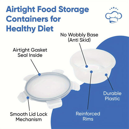 24X Stackable Plastic Containers Clear Food Storage Microwave Safe Boxes - BKKFinds