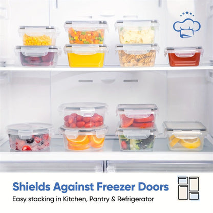 24X Stackable Plastic Containers Clear Food Storage Microwave Safe Boxes - BKKFinds