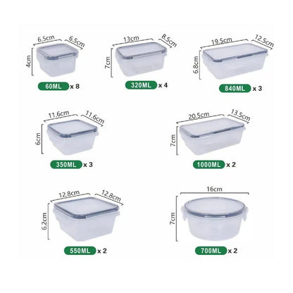 24X Stackable Plastic Containers Clear Food Storage Microwave Safe Boxes - BKKFinds