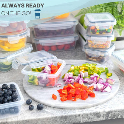 24X Stackable Plastic Containers Clear Food Storage Microwave Safe Boxes - BKKFinds