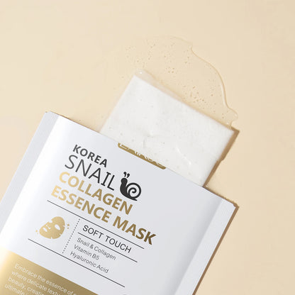 LAIKOU Korea Snail Collagen Essence Mask Hydrating Sheet Mask Anti-Wrinkle Face Mask Firming Skin Care 25g*20pcs