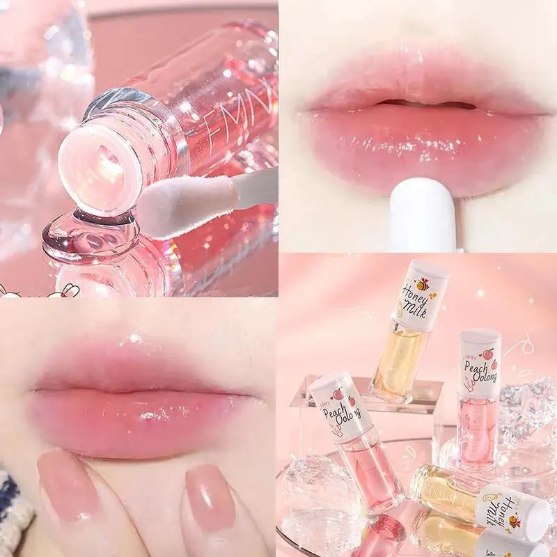 Honey lip oil water light transparent glass honey lip moisturizing lip oil moisturizing lips student affordable