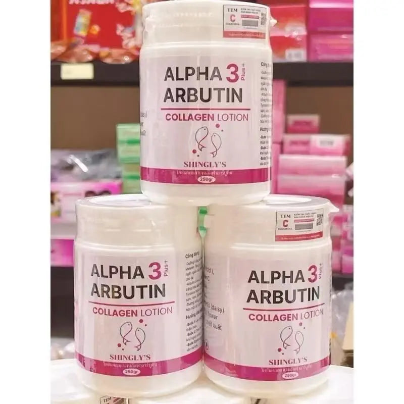 Thailand ALPHA 3 Plus ARBUTIN Arbutin Collagen Body Lotion 200g - Whitening Moisturizer for Radiant Skin Brightening Even Tone