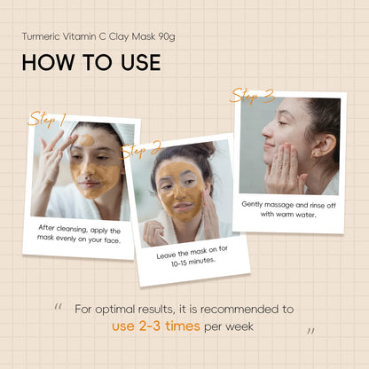 Turmeric Mud Mask Cleansing Pore Vitamin C Mud Mask Eliminate Pimples Inhibit Melanin Exfoliating Shrink Pores Face Skin Care