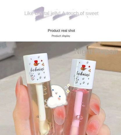 Honey lip oil water light transparent glass honey lip moisturizing lip oil moisturizing lips student affordable