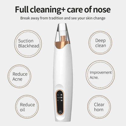 Rechargeable Portable Blackhead Remover Face Vacuum Nose Pore Cleaner Extractor Skin Care Tool