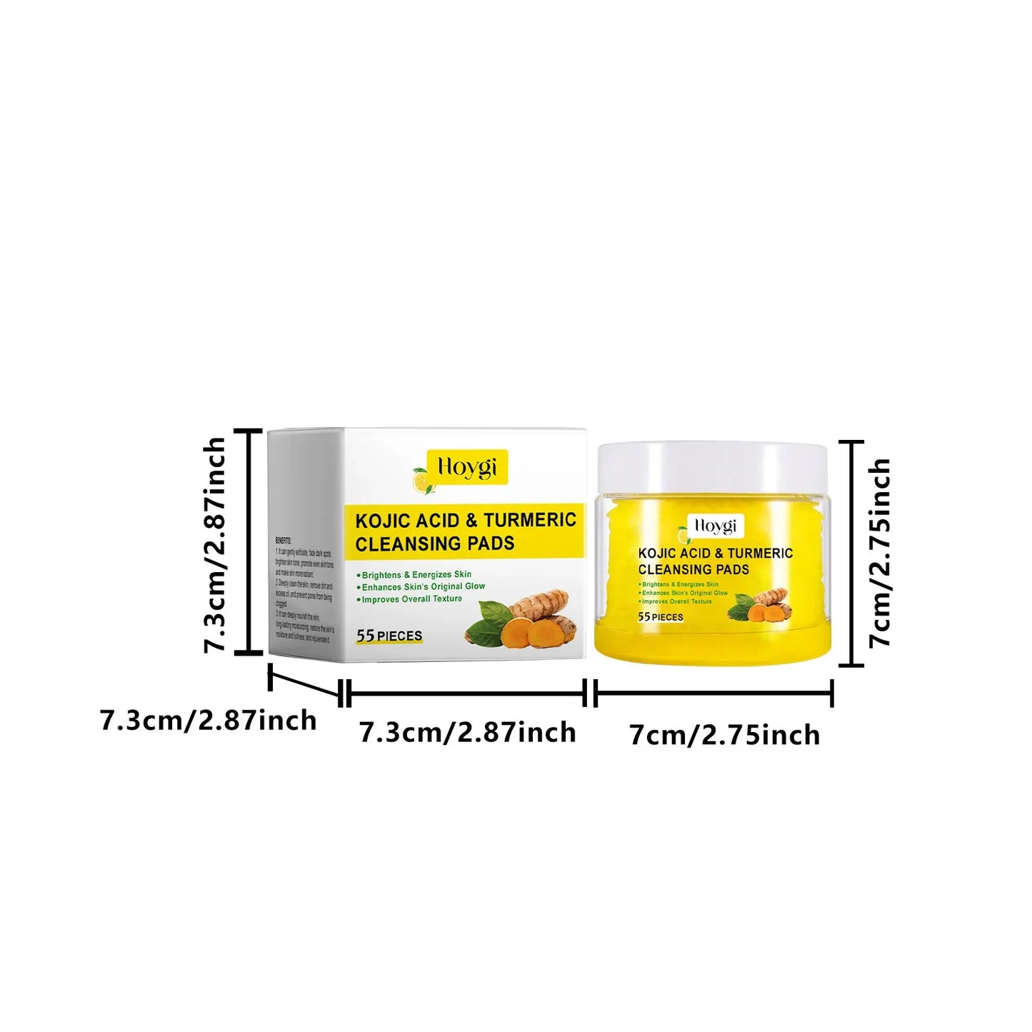 Turmeric Kojic Acid Cleansing Pads Exfoliating Pads Removing Dead Skin Shrink Pores Smooth Brightening Skin Face Cleansing