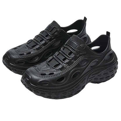 Men's Summer Clogs for Outdoor Wear, Beach Shoes, Non-Slip, Odor-Resistant, Closed-Toe, Women's Sports Casual Driving Sandals, Men's Outdoor Water Shoes