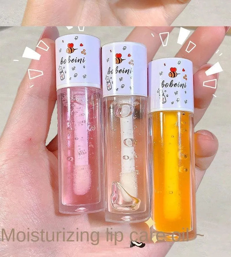 Honey lip oil water light transparent glass honey lip moisturizing lip oil moisturizing lips student affordable