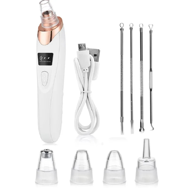 Rechargeable Portable Blackhead Remover Face Vacuum Nose Pore Cleaner Extractor Skin Care Tool