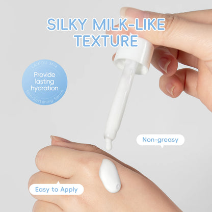 LAIKOU Milk Skincare Set Softening Serum Moisturizing Cream Gentle Cleanser Brightening Hydration Travel Kit