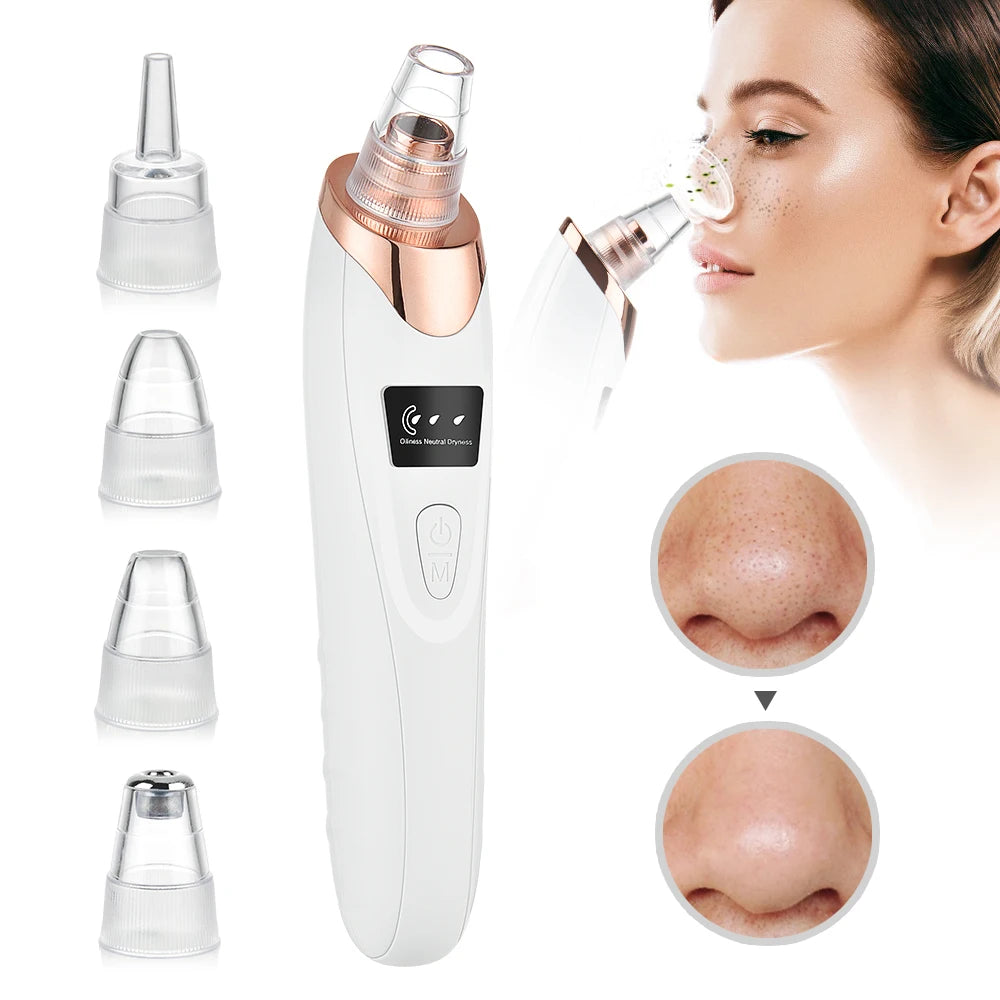Rechargeable Portable Blackhead Remover Face Vacuum Nose Pore Cleaner Extractor Skin Care Tool