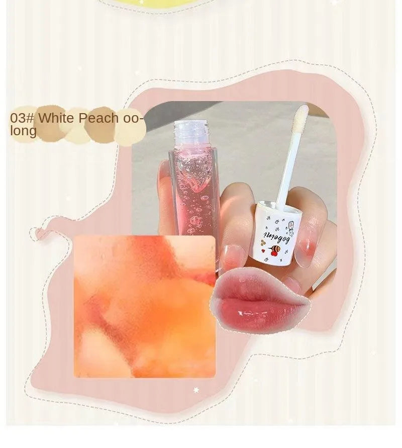 Honey lip oil water light transparent glass honey lip moisturizing lip oil moisturizing lips student affordable