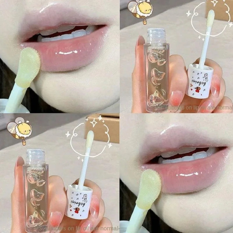 Honey lip oil water light transparent glass honey lip moisturizing lip oil moisturizing lips student affordable