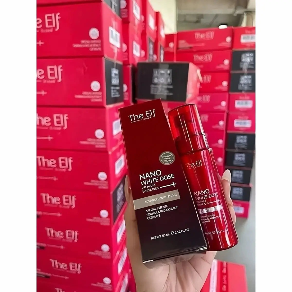 The Elf Nano White Dose Premium Plus+ Advanced Whitening Formula Red Extract Special Intense Care Ultimate  Treatment 60ML