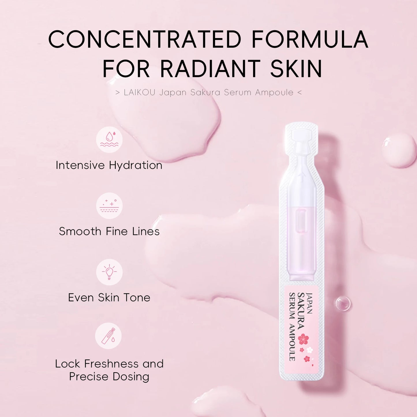 LAIKOU Japan Sakura Serum Ampoule Intensive Hydration Even Tone Smooth Lines 2ml*30