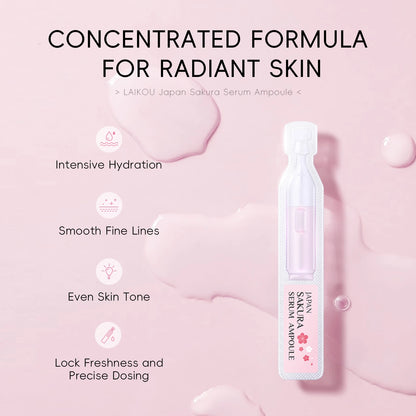 LAIKOU Japan Sakura Serum Ampoule Intensive Hydration Even Tone Smooth Lines 2ml*30