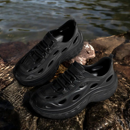Men's Summer Clogs for Outdoor Wear, Beach Shoes, Non-Slip, Odor-Resistant, Closed-Toe, Women's Sports Casual Driving Sandals, Men's Outdoor Water Shoes