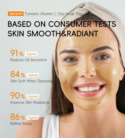 Turmeric Mud Mask Cleansing Pore Vitamin C Mud Mask Eliminate Pimples Inhibit Melanin Exfoliating Shrink Pores Face Skin Care
