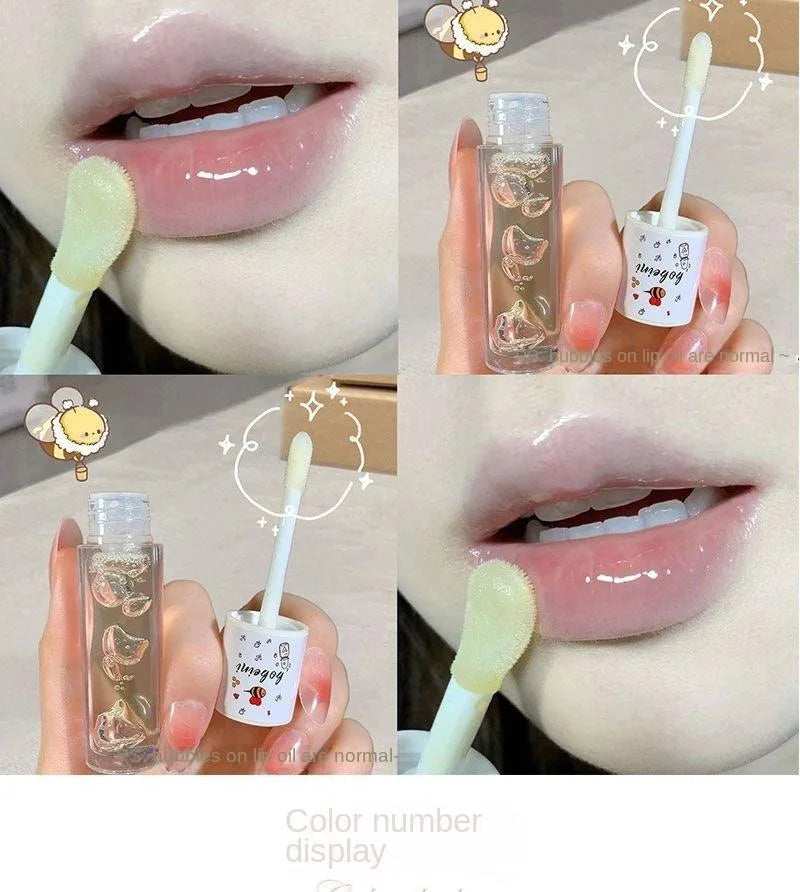 Honey lip oil water light transparent glass honey lip moisturizing lip oil moisturizing lips student affordable