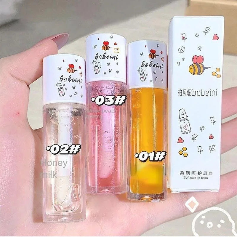 Honey lip oil water light transparent glass honey lip moisturizing lip oil moisturizing lips student affordable