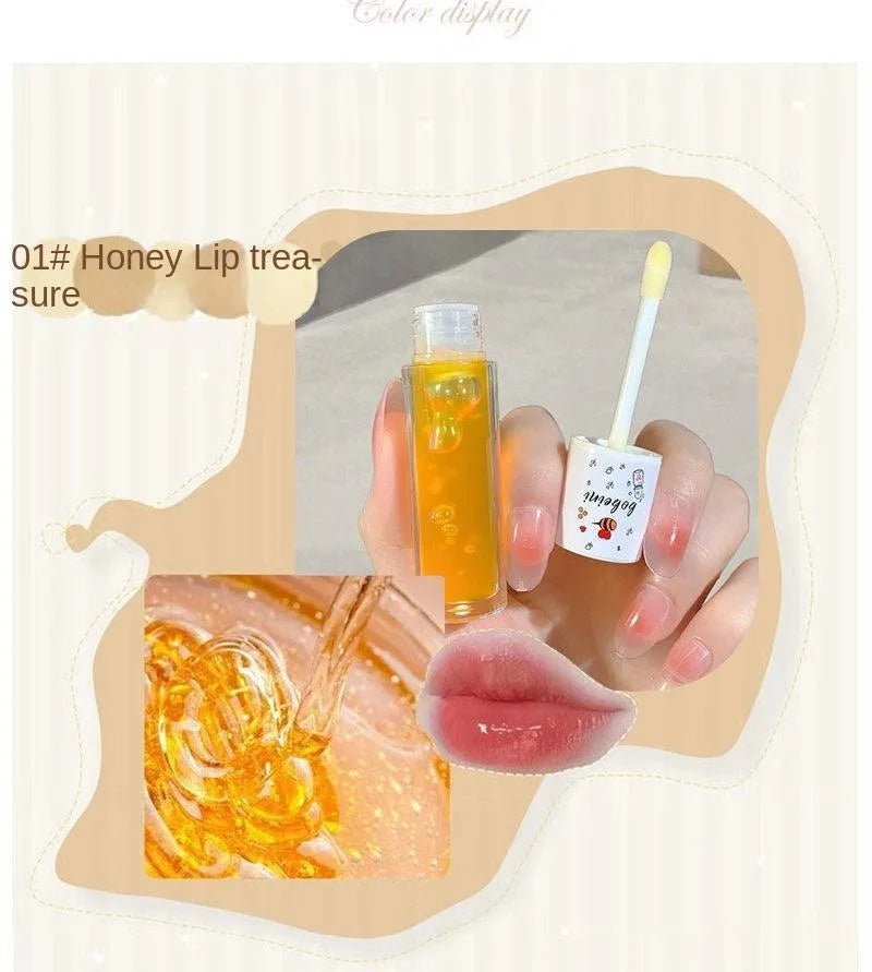 Honey lip oil water light transparent glass honey lip moisturizing lip oil moisturizing lips student affordable