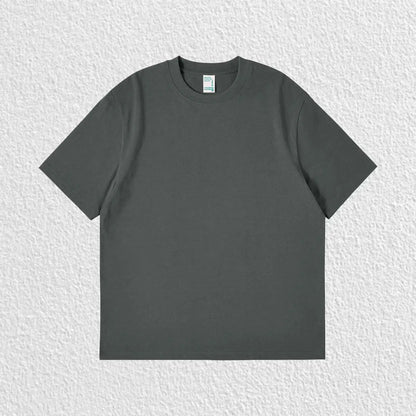 Pure White 260g Heavy T-shirt Men's Summer Pure Cotton Short-sleeved New Men's and Women's Streetwear