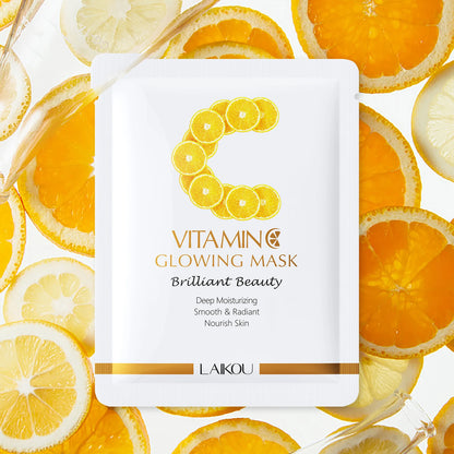 LAIKOU Vitamin C Glowing Mask Brightening Sheet Mask Hydrating Face Mask Anti-Age Skin Care 25g*20pcs